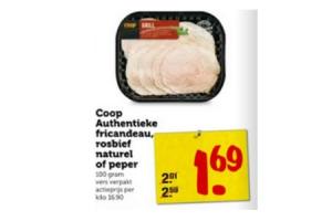 coop authentieke fricandeau rosbief naturel of peper