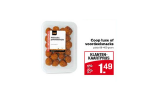 coop huismerk luxe of voordeelsnacks