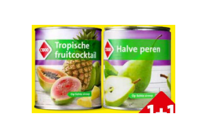 c1000 tropische fruitcocktail en halve peren op lichte siroop