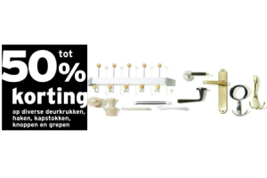 diverse deurkrukken haken kapstokken knoppen en grepen