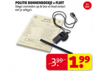 politie bonnenboekje plus fluit