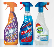 alle cillit dettol of glassex reinigers
