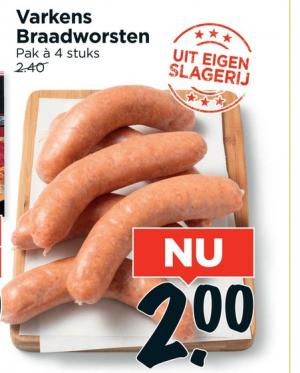 varkens braadworsten