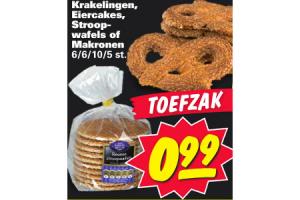 krakelingen eiercakes stroopwafels of makronen