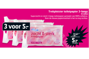 trekpleister toiletpapier 3 laags