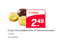 coop chocoladdebollen of bananensoezen 2 stuks