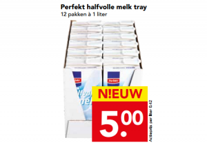 halvolle melk tray