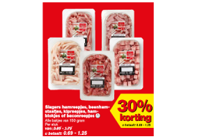 slagers hamreepjes beenhamstaafjes kipreepjes hamblokjes of baconreepje.