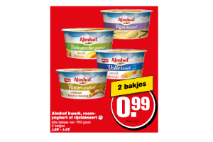 almhof kwark roomyoghurt of rijstdessert