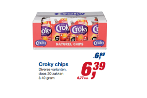 amplitude Dominant Zeg opzij Croky chips doos 20 stuks à 40 gram voor €6,77 - Beste.nl
