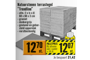 natuurstenen terrastegel trendline