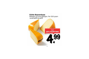echte boerenkaas belegen of extra belegen