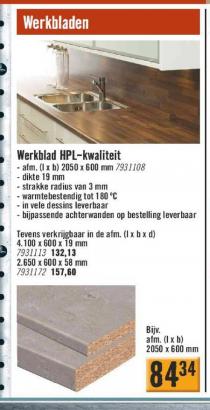 werkblad hpl kwaliteit