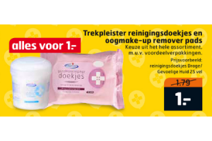 reinigingsdoekjes en oogmake up remover pads