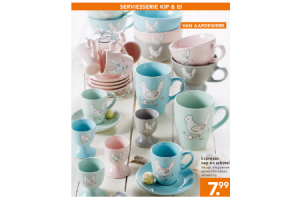 servies serie kip en ei set van 8 koppen en schotels