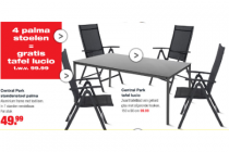 central park standenstoel palma en tafel lucio