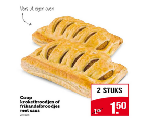 coop kroketbroodjes of frikandelbroodjes met saus