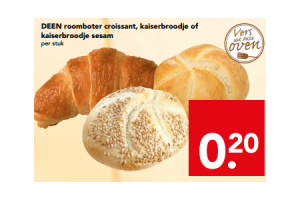 roomboter croissant kaiserbroodje of kaiserbroodje sesam
