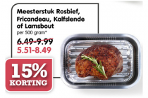 meesterstuk rosbief fricandeau kalfslende of lamsbout