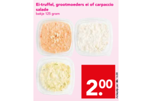 ei truffel grootmoeders ei of carpaccio salade