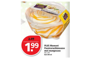 plus moment passievruchtmousse met mangosaus