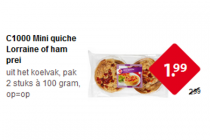 c1000 mini quiche lorraine of ham prei