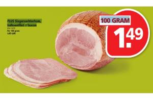 plus slagersachterham 100 gram kalkoenfilet of bacon