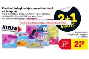 kruidvat inlegkruisjes maandverband en tampons