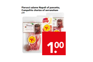 fiorucci salame napoli of pancetta campofrio chorizo of serranoham