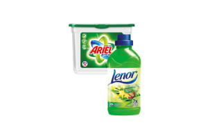 ariel dash of dreft pods of tabs of lenor wasverzachter
