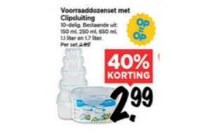 voorraaddozenset met clipsluiting