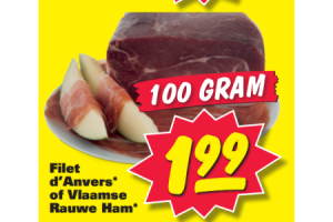 filet danvers of vlaamse rauwe ham