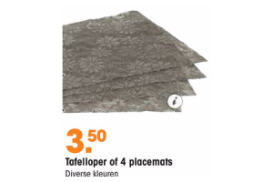 tafelloper of 4 placemats