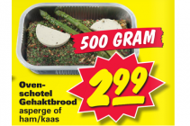 ovenschotel gehaktbrood asperge of hamkaas
