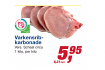 merkloos varkensribkarbonade