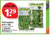 plus andijvie grof of fijn of spinazie gewassen
