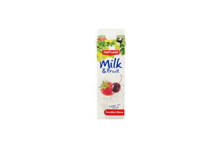 melkunie milk and fruit aardbei kers