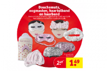 douchemuts oogmasker haartulband en haarband