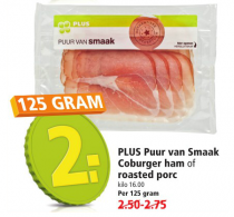 plus puur van smaak coburger ham of roasted porc