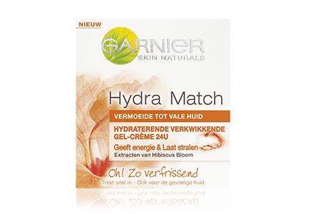 garnier hydra match gezichtscreme voor de vermoeide tot vale huid