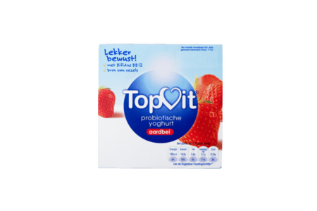 topvit probiotische yoghurt aardbei 4x125g