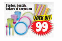 borden bestek bekers of servetten