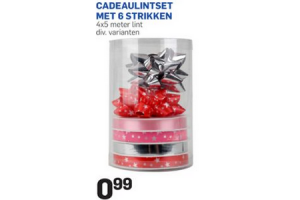 cadeaulintset met 6 strikken