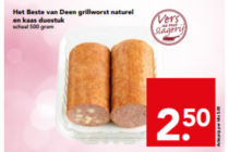 het beste van deen grillworst naturel en duo stuk kaas