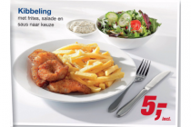 kibbeling met frites salade en saus naar keuze