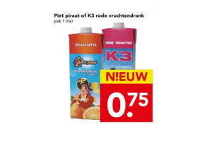 piet piraat of k3 rode vruchtendrank