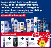 nivea body  en handverzorging douche deodorant scheergel en  schuim haarverzorging en  styling.