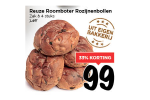 reuze roomboter rozijnenbollen