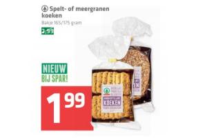 spar spelt  of meergranen koeken
