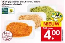 deen gepaneerde prei  boeren  naturel of zigeunerschnitzels